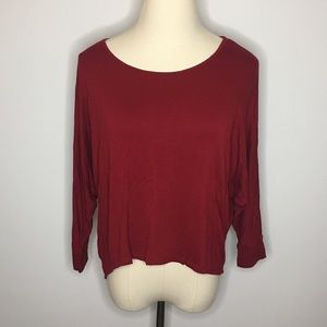 MEZZANINE Red Crew Neck High Low Shirt Small